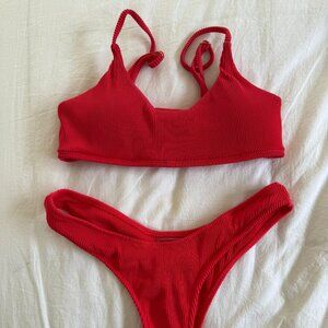 HONEY SWIM Red Bikini Set Size Small